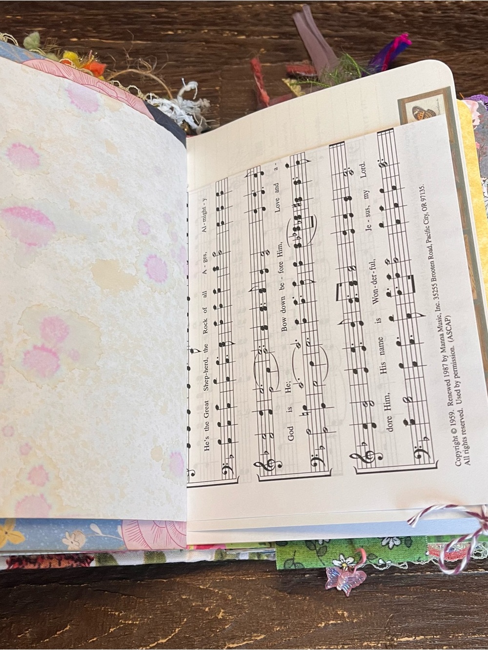 Butterfly Junk Journal Faith Floral Nature Flowers Softcover Decorated 3 Sig - Picture 13 of 16